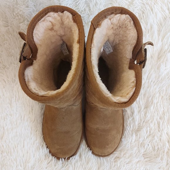 BearPaw Leigh Ann Quilted Winter Suede & Sheepskin Boots, Women's Size 9 - Picture 3 of 9